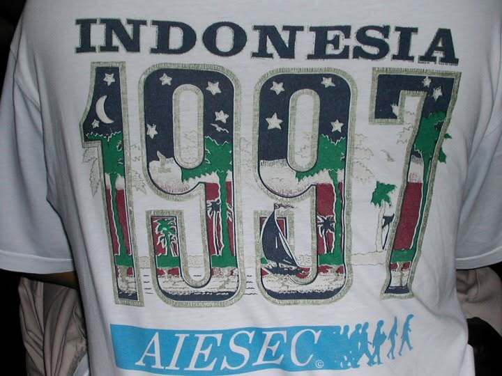 The back of a T-shirt that reads INDONESIA 1997 AIESEC